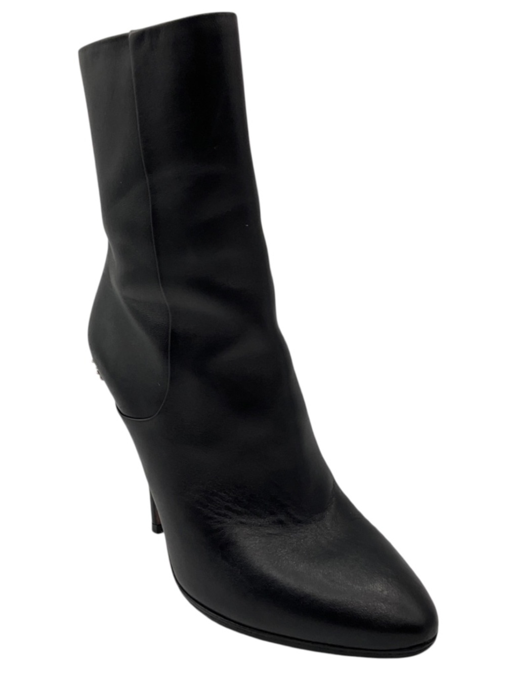 GUCCI BLACK LEATHER STILETTO HEEL ANKLE BOOTIES / SHORT BOOTS